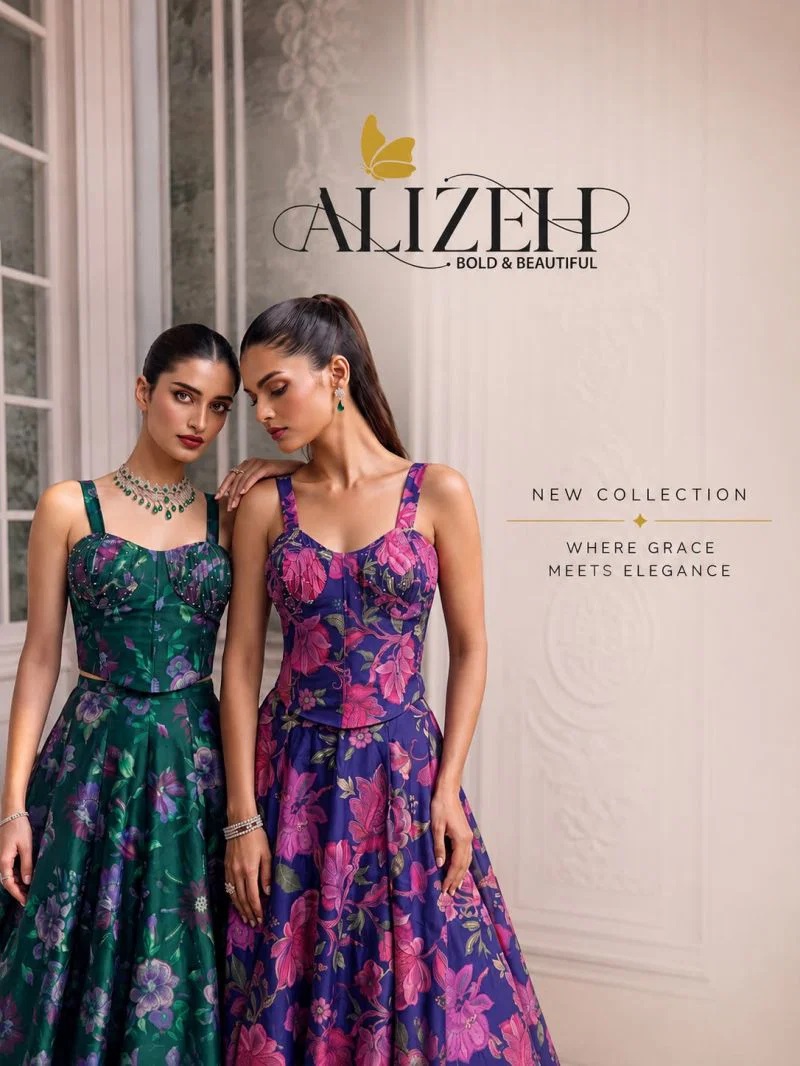 Alizeh 9019 To 9022 Organza Printed Stylish Lehenga Choli Collection