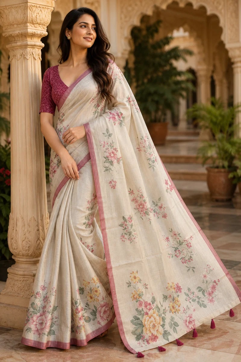 Mv Vis 5 Kanjivaram Silk Printed Saree Online