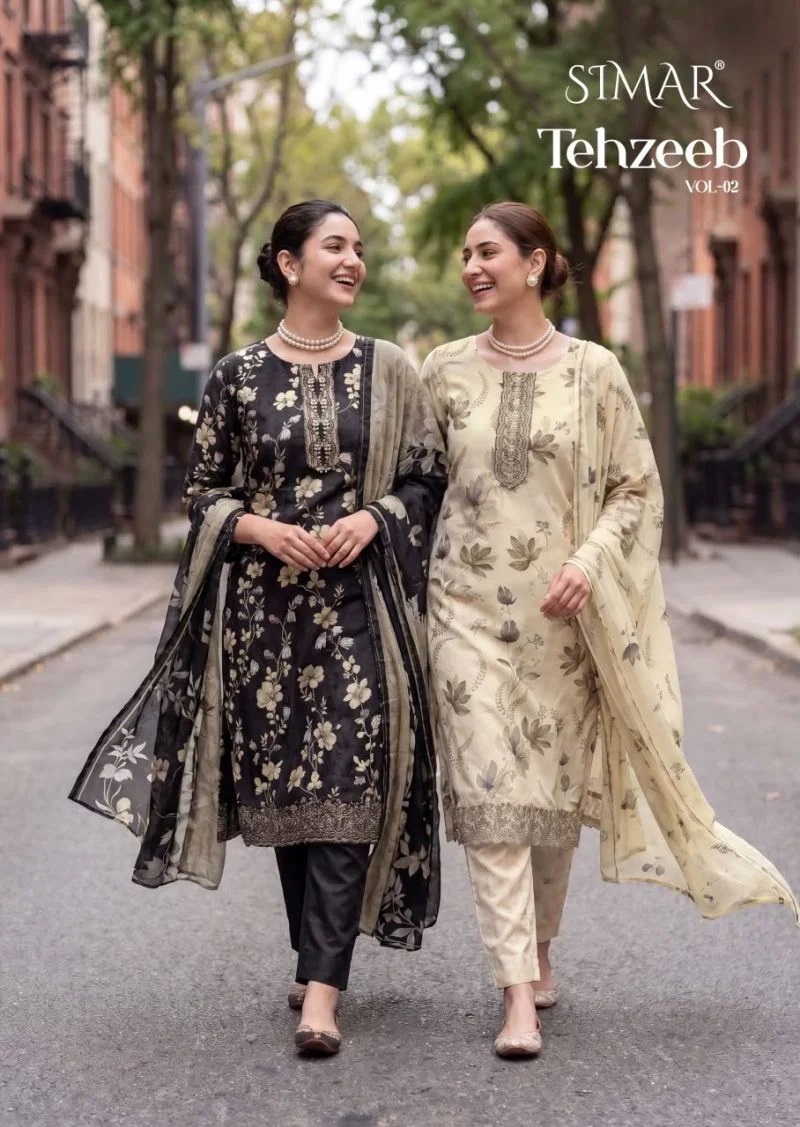 Glossy Simar Tehzeeb Vol 2 Muslin Embroidered Salwar Kameez