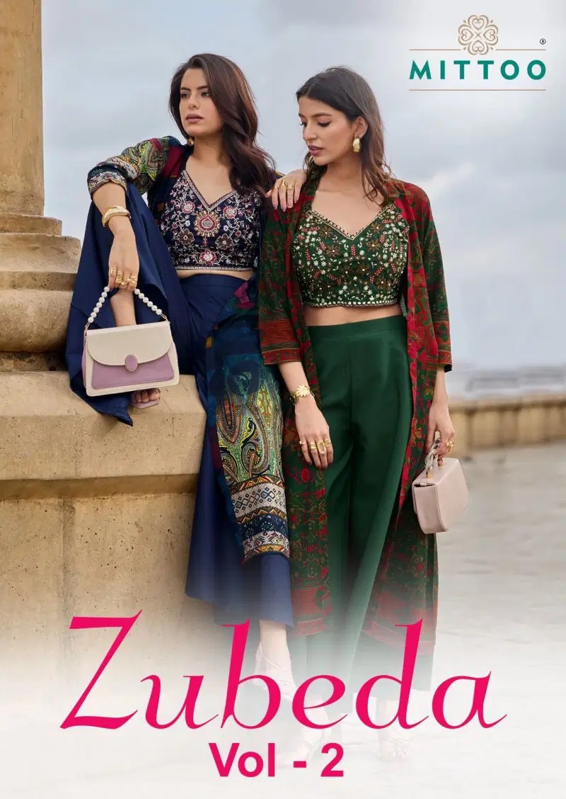 Mittoo Zubeda Vol 2 Stylish Hand Work Blouse With Shrug Bottom