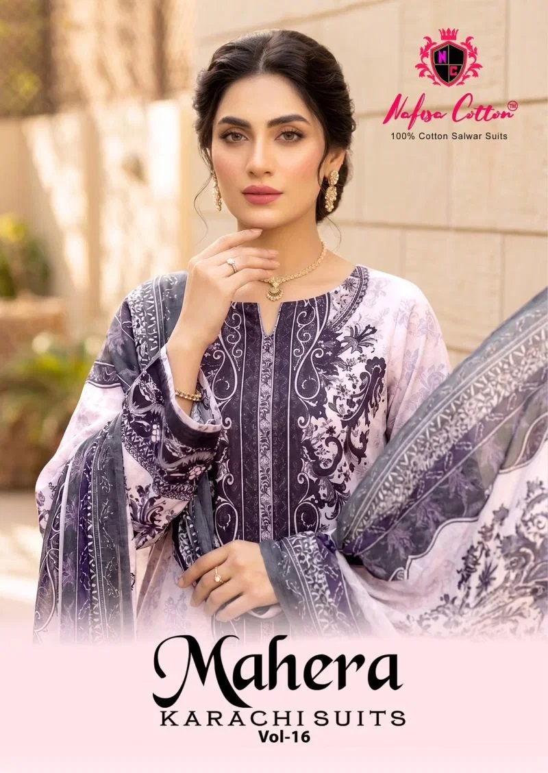 Nafisa Mahera Vol 16 Cotton Karachi Pakistani Dress Material