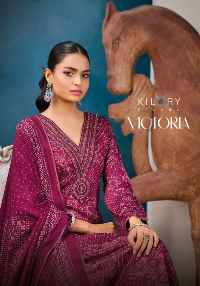 Kilory Victoria Gaji Silk Beads Embroidered Salwar Kameez Collection