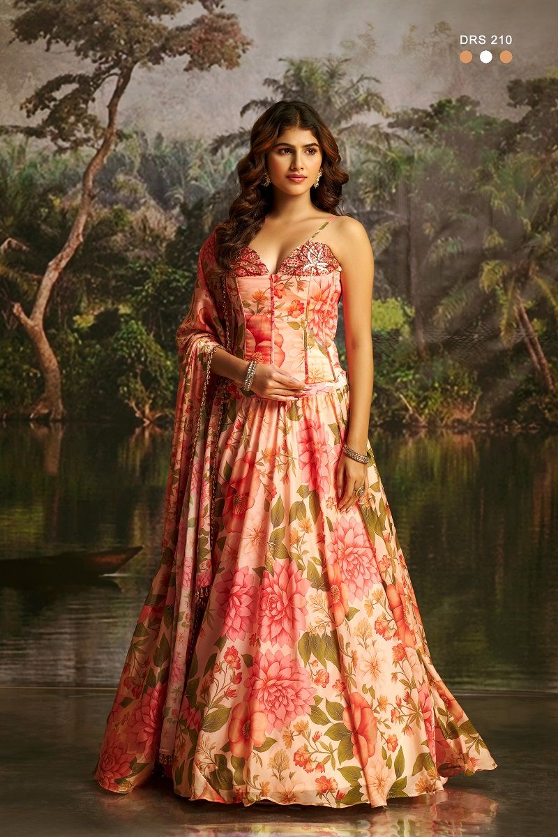 Arya Drs 209 And 210 Premium Floral Printed Party Wear Lehenga