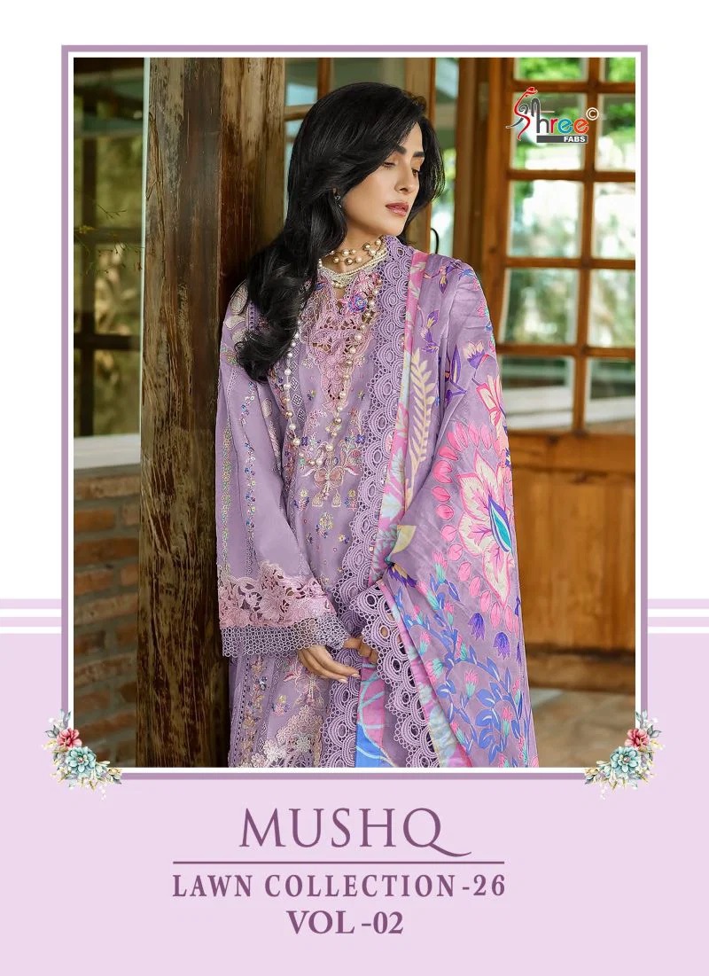 Shree Mushq Lawn Collection 26 Vol 2 Cotton Pakistani Salwar Kameez