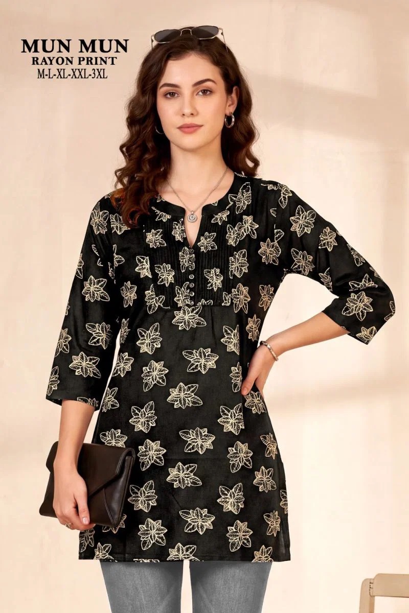 Mun Mun Vol 1 Rayon Printed Short Kurtis Below 300 Wholesale