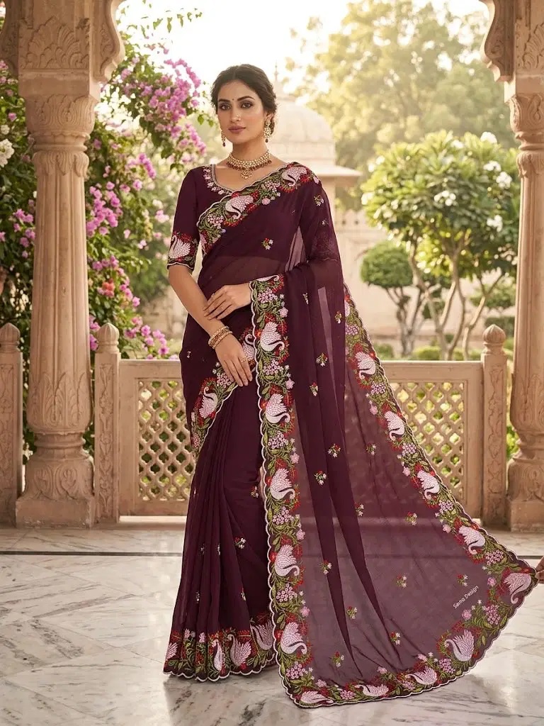 Sw Duck Vol 1 Rangoli Embroidered Saree Collection