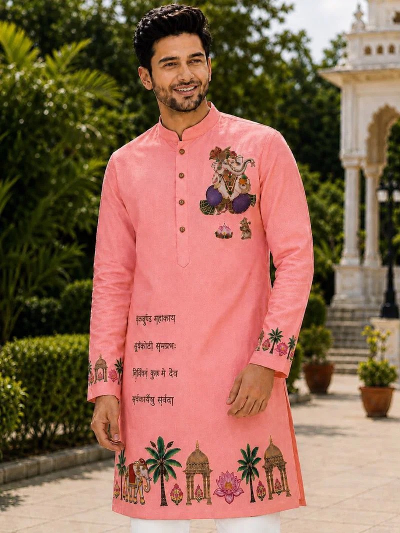 Ganpati Special Vol 1 Printed Cotton Mens Wear Kurta Collection