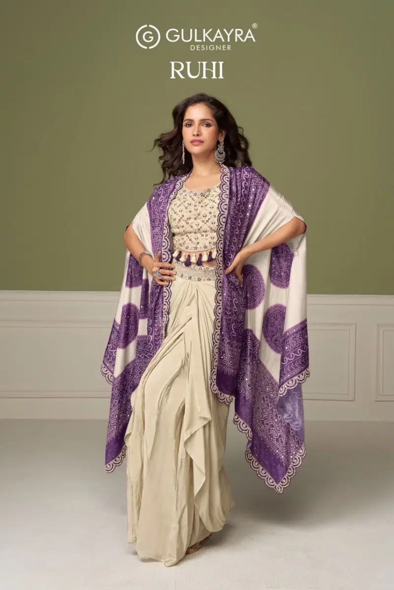 Gulkayra Ruhi 7674 Real Chinon Designer Indo Western Collection