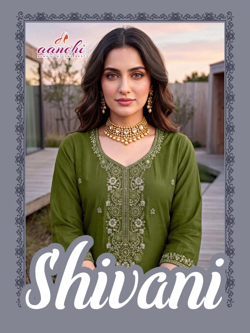 Aanchi Shivani Vichitra Silk Embroidered Kurti Collection