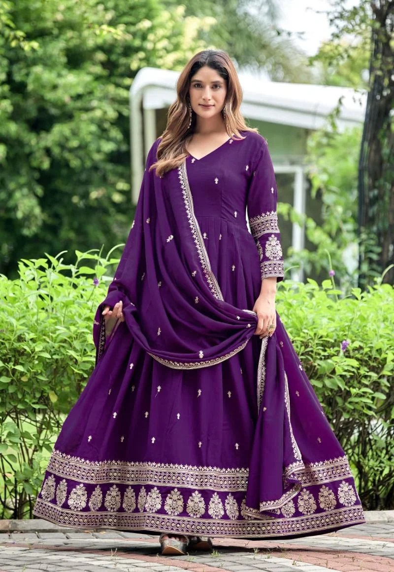 Sparshy 07 And 08 Designer Gown With Botton Dupatta Collection