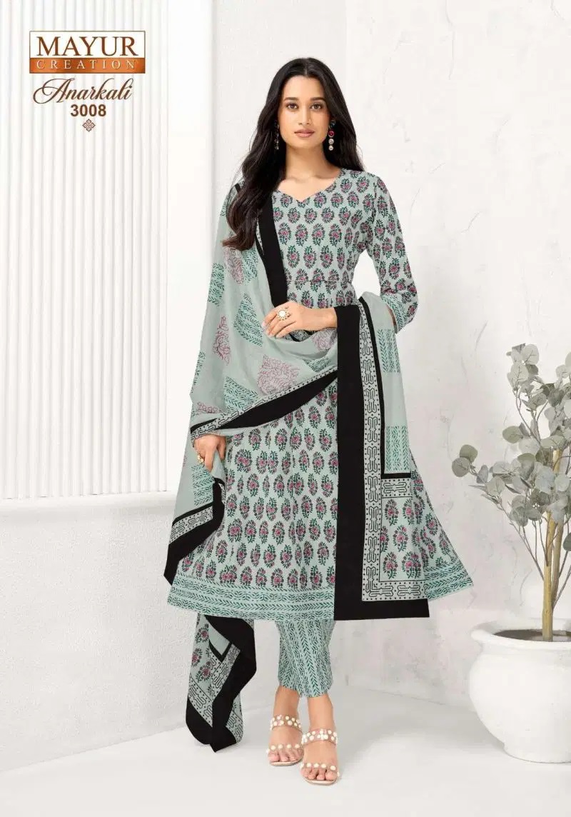 Mayur Anarkali Vol 3 Cotton Anarkali Kurti Bottom With Dupatta