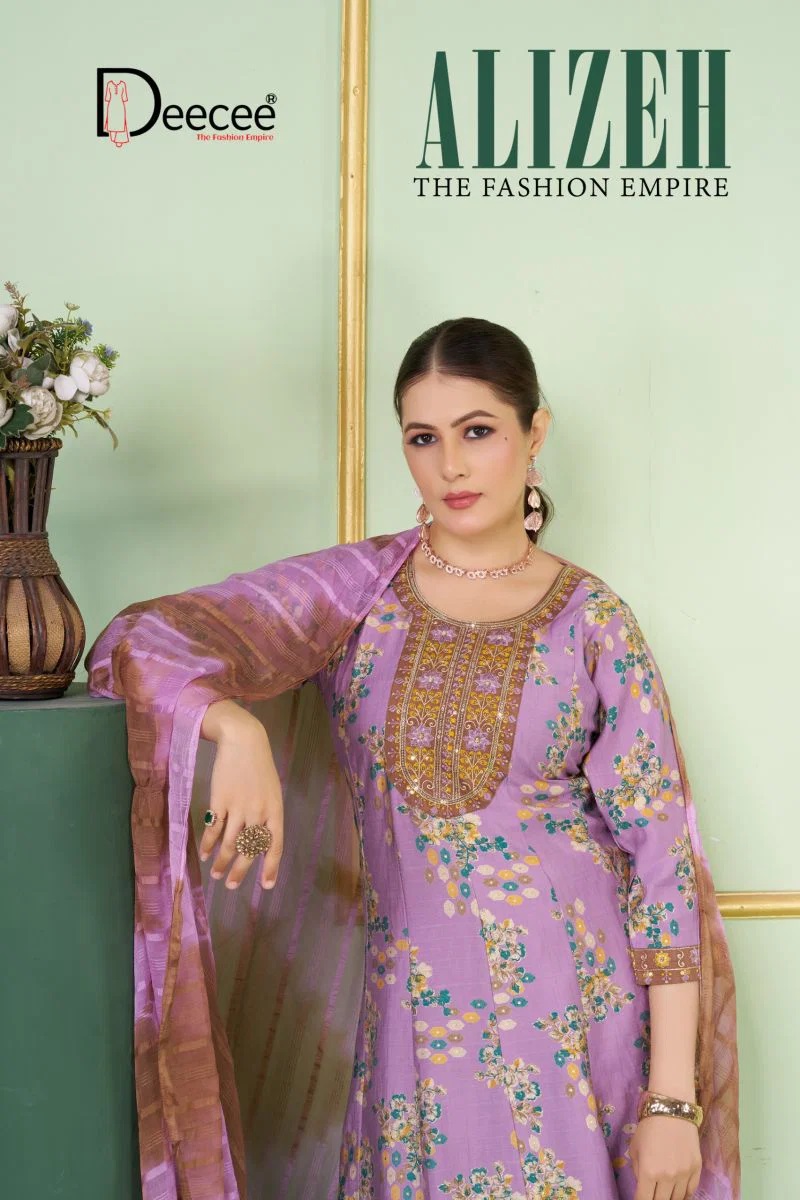Deecee Alizeh Biba Dobby Printed Anarkali Kurti Pant Set With Dupatta