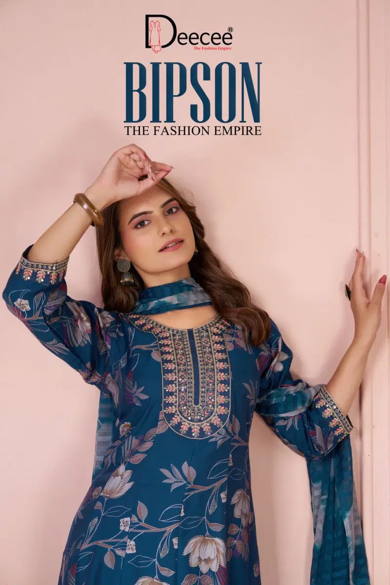 Deecee Bipson Pixel Embroidered Anarkali Kurti Set With Dupatta