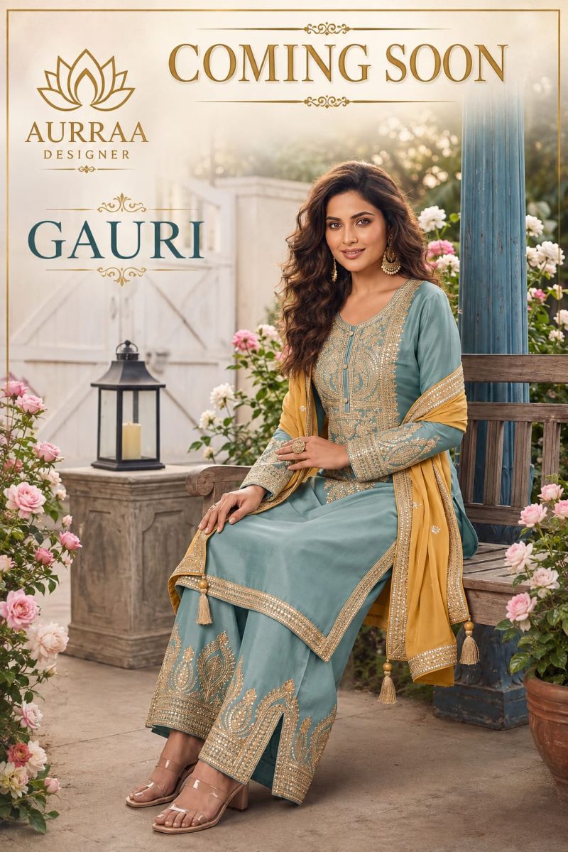 Aurraa Gauri Chinon Designer Salwar Kameez Collection