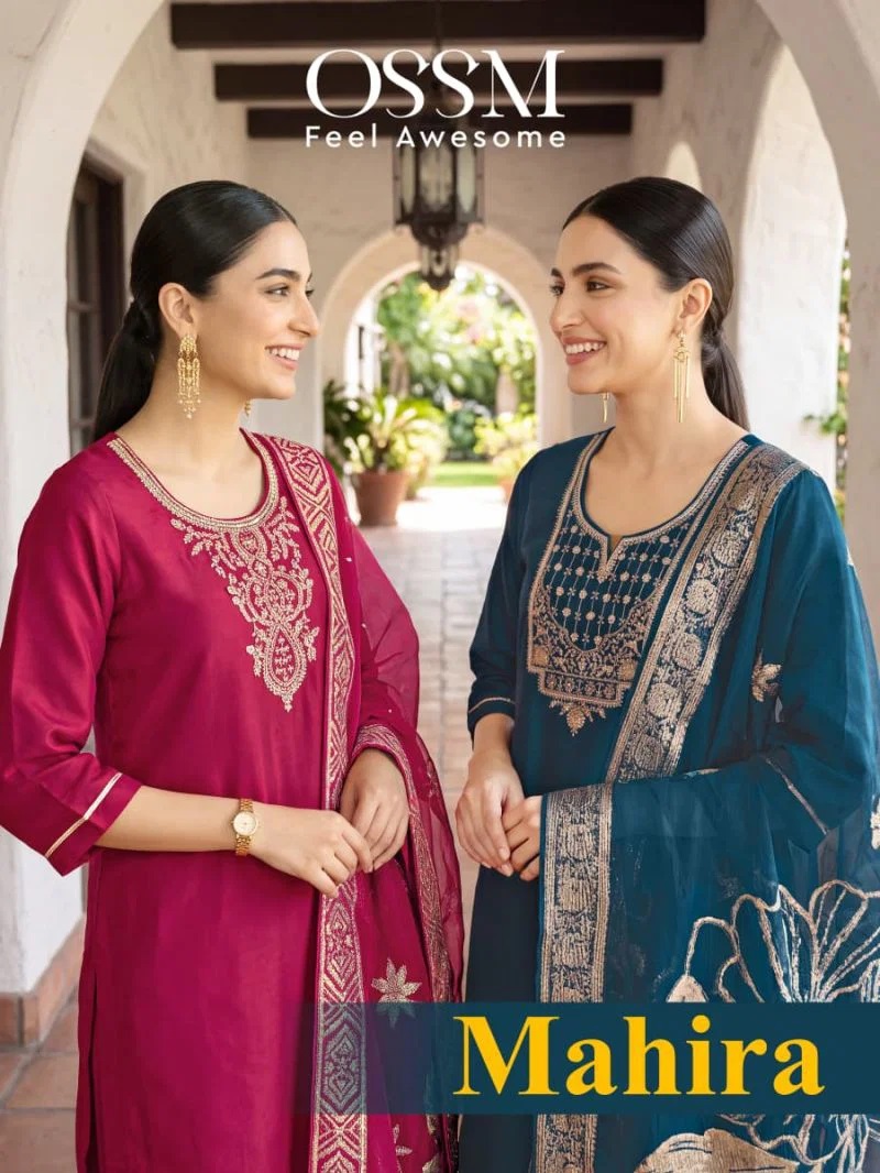 Ossm Mahira 101 To 106 Viscose Beads Work Kurti Set With Dupatta