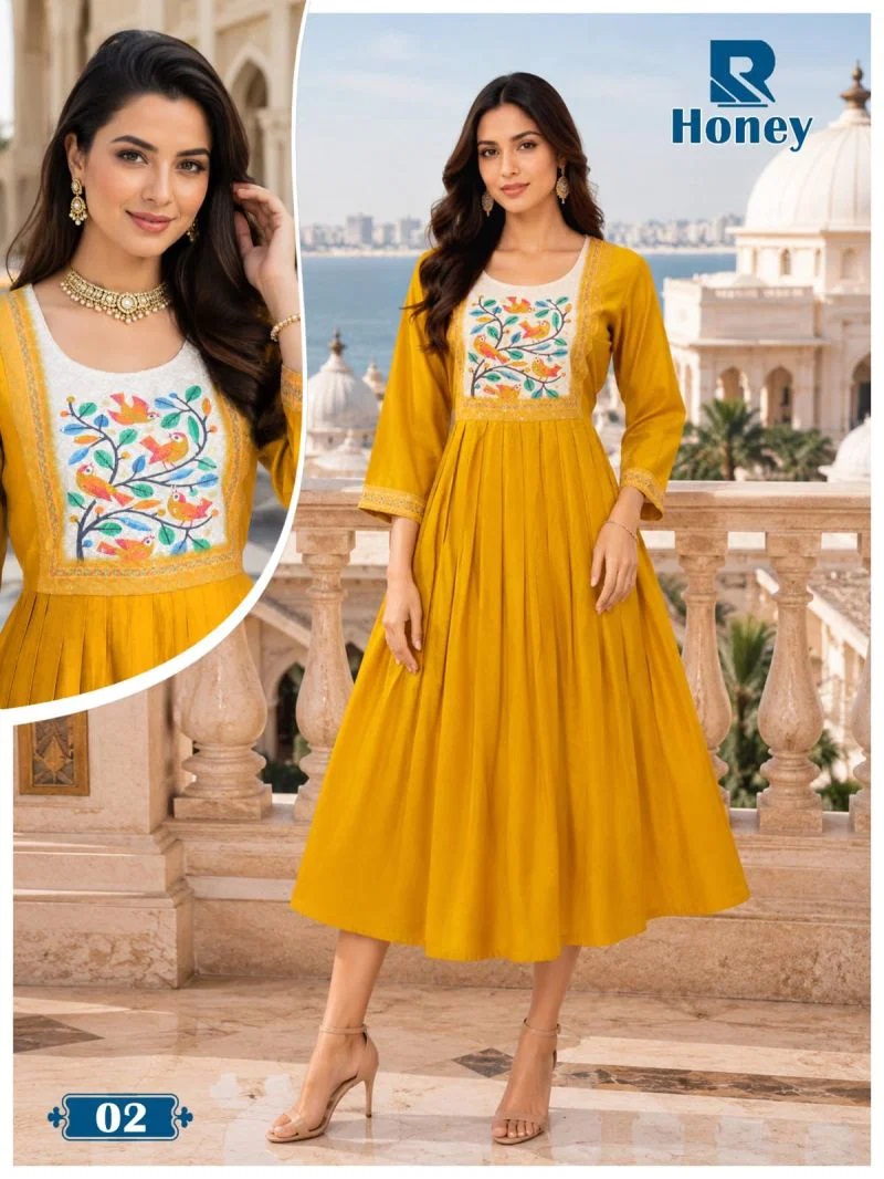 Raashi Honey Embroidered Anarkali Long Kurti Collection