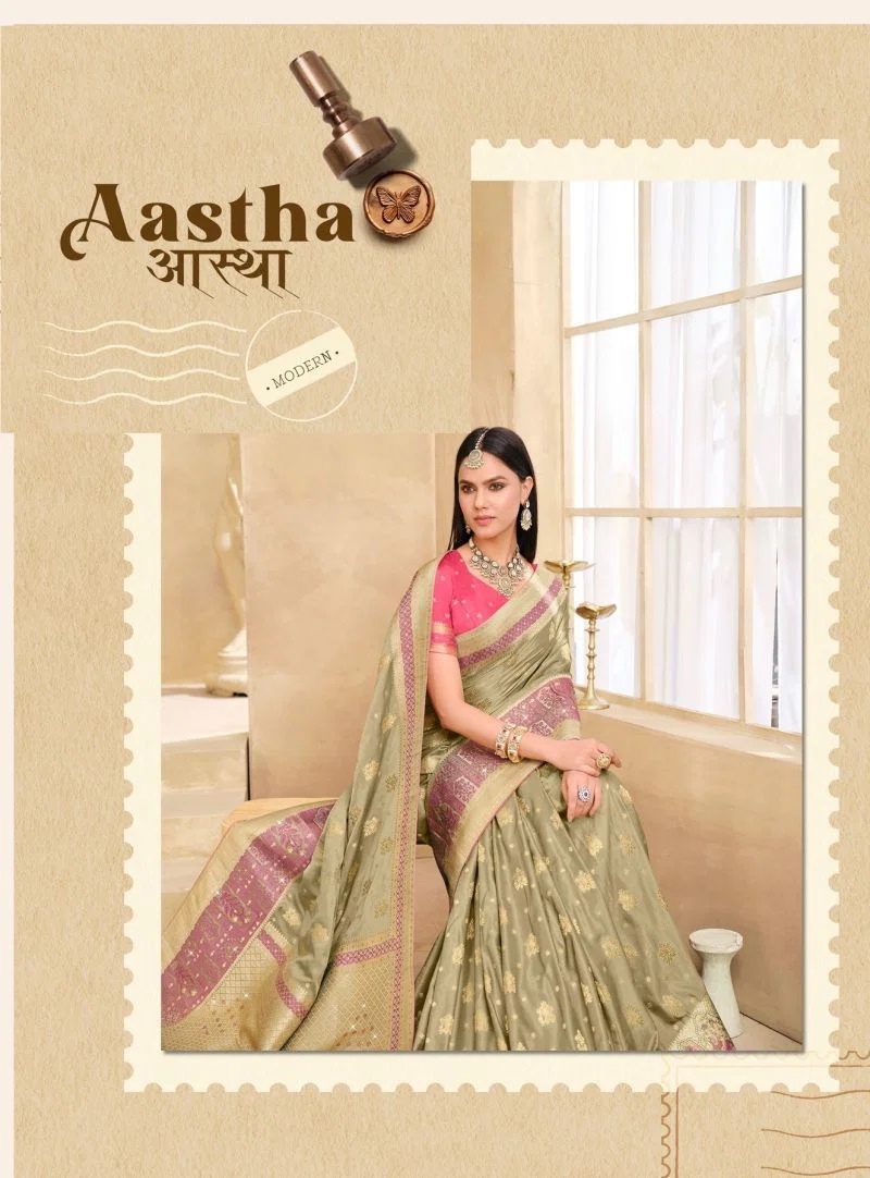 Rajguru Aastha Satin Jacquard Woven Wedding Saree Collection