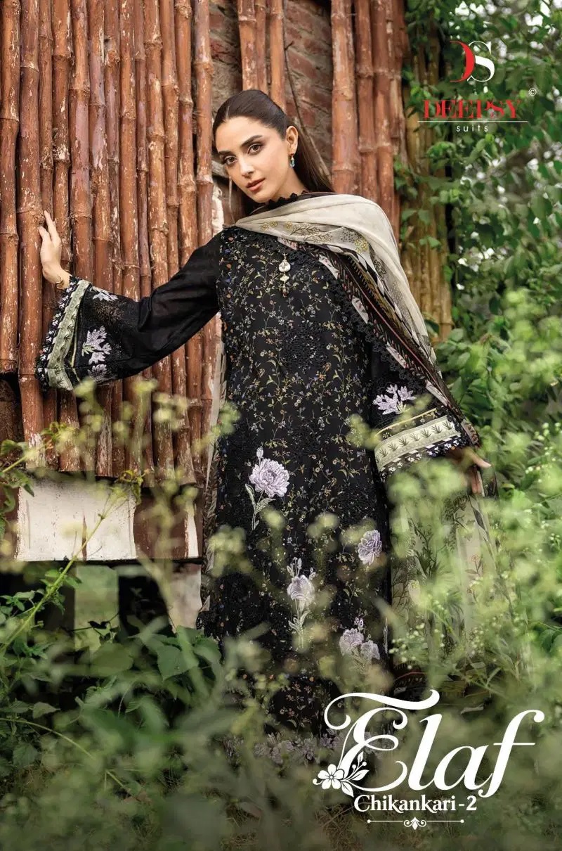 Deepsy Elaf Chikankari Vol 2 Pakistani Salwar Suits Cotton Dupatta