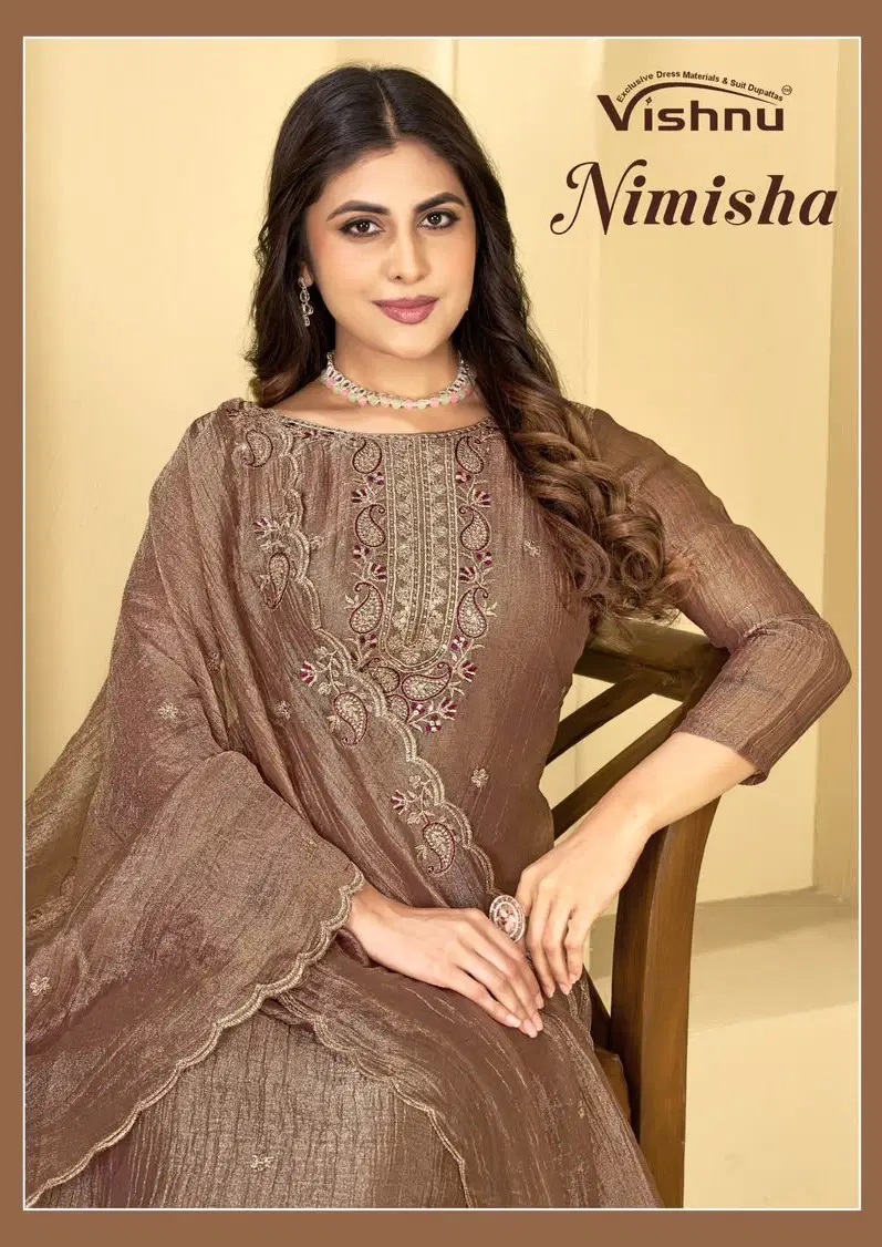 Vishnu Nimisha Salsa Designer Dress Material Collection