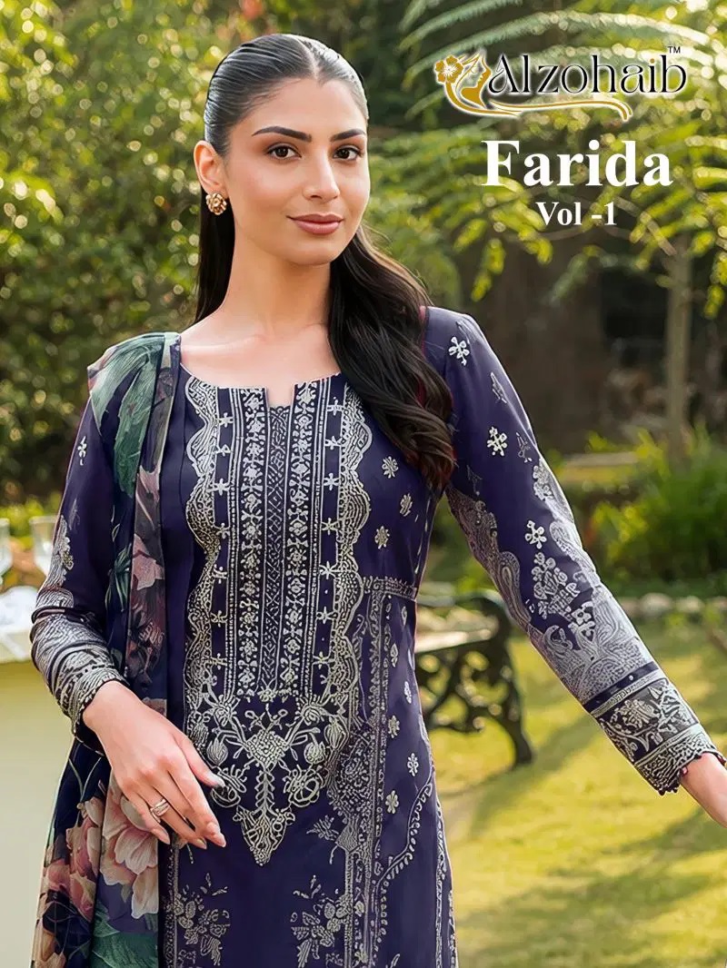 Alzohaib Farida Vol 1 Cotton Patch Work Suits Cotton Dupatta