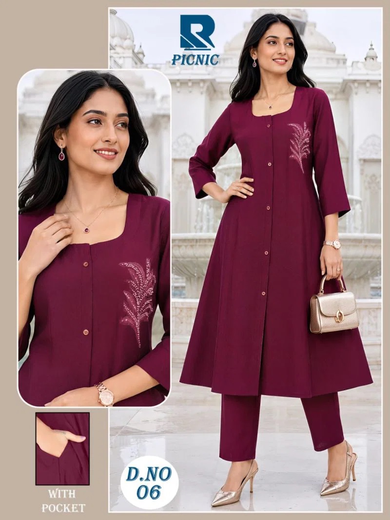 Raashi Picnic Vol 2 Vertican Silk Kurti With Bottom Collection