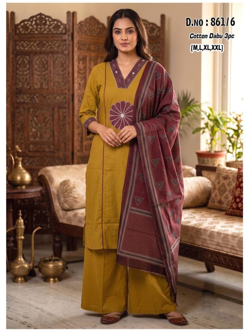 Tlc Vol 170 Dhabu Cotton Kurti With Bottom Dupatta Collection