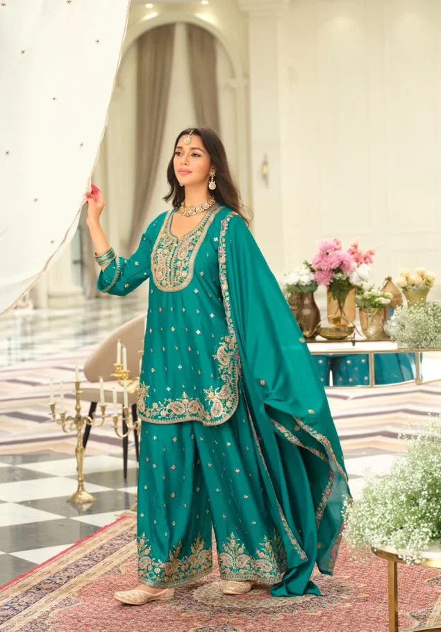 Saaj 2100 Series Chinon Embroidered Salwar Kameez Collection