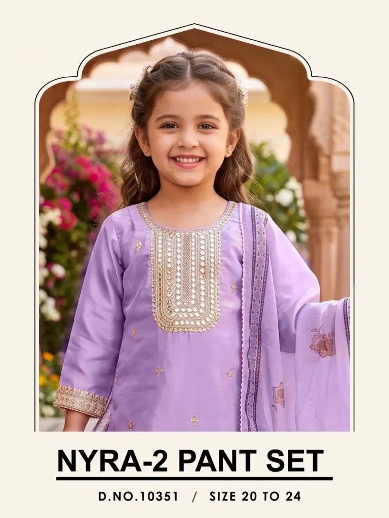 Nyra 10351 Kids Roman Kurti With Bottom Dupatta Collection