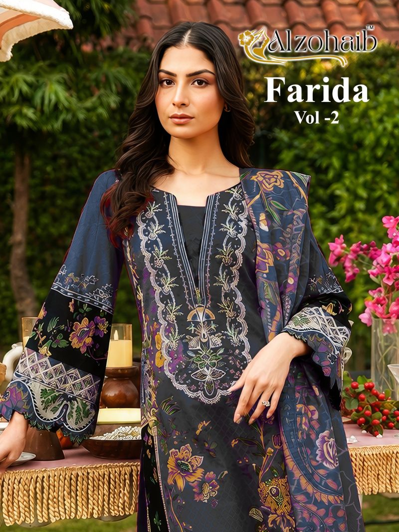 Alzohaib Farida Vol 2 Cotton Patch Work Salwar Kameez