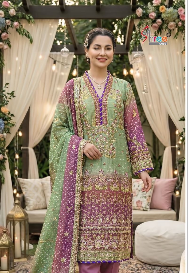 Shree Sf 5641 A To E Digital Chiffon Pakistani Salwar Kameez