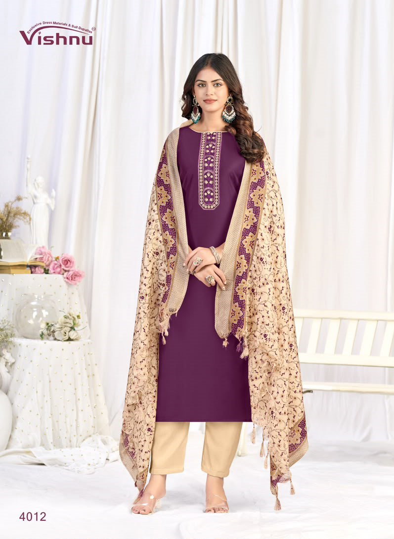 Vishnu Evanka Vol 16 Roman Silk Dress Material Collection