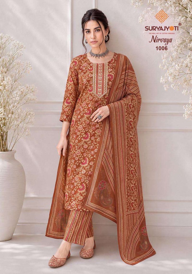 Suryajyoti Nirvaya Vol 1 Printed Kurti With Bottom Dupatta