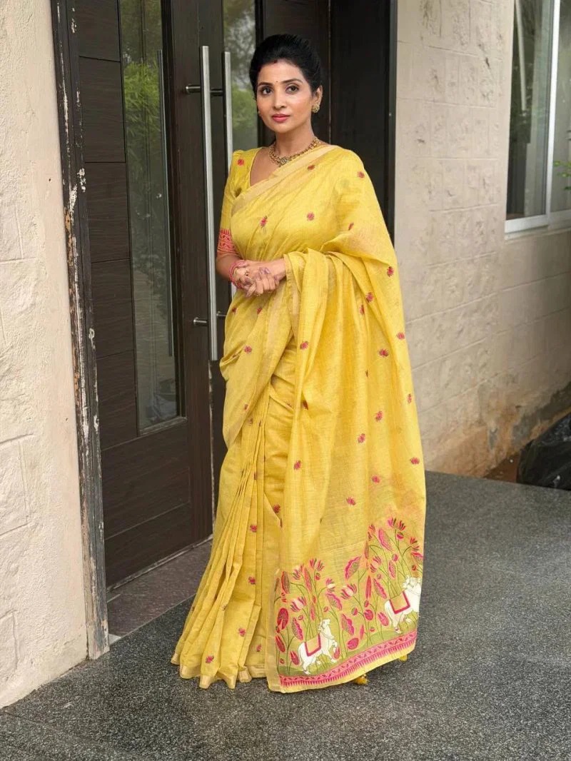 Flower Vol 2 Mul Cotton Weaving Zari Butti Work Saree Collection