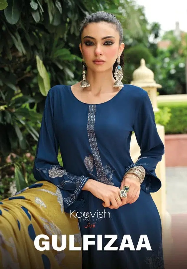 Kaavish Gulfizaa Viscose Pashmina Embroidered Salwar Kameez