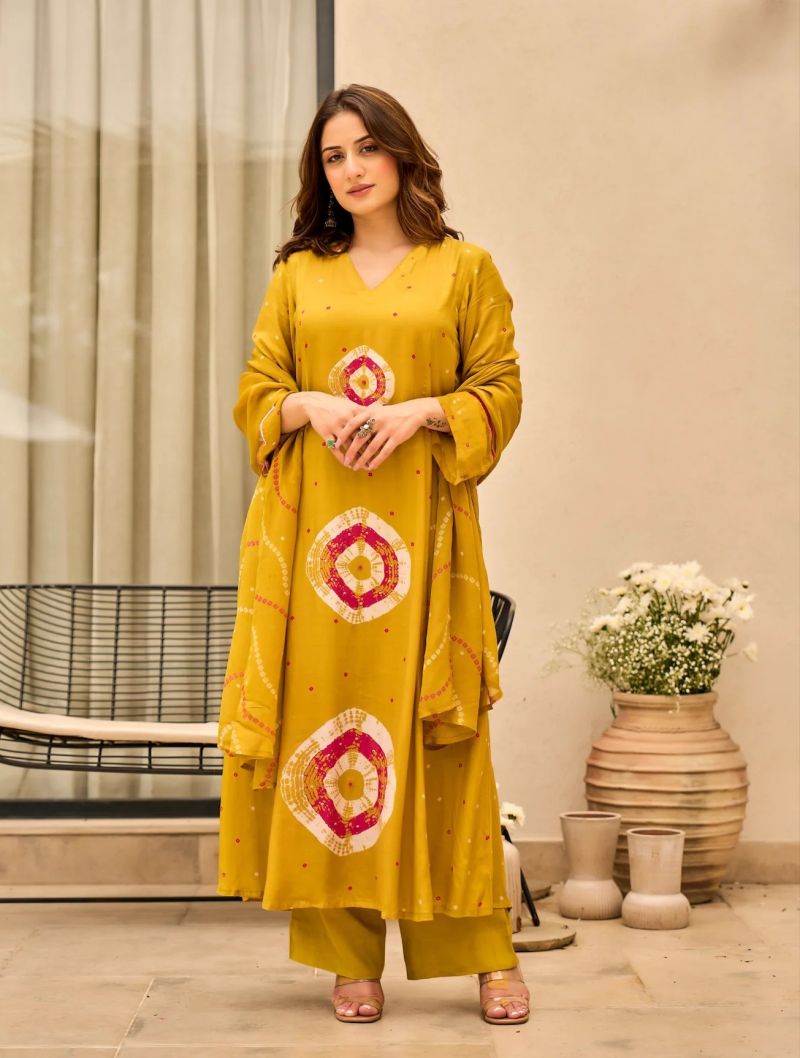 Dhruvi 539 Viscose Festive Wear Kurti With Bottom Dupatta