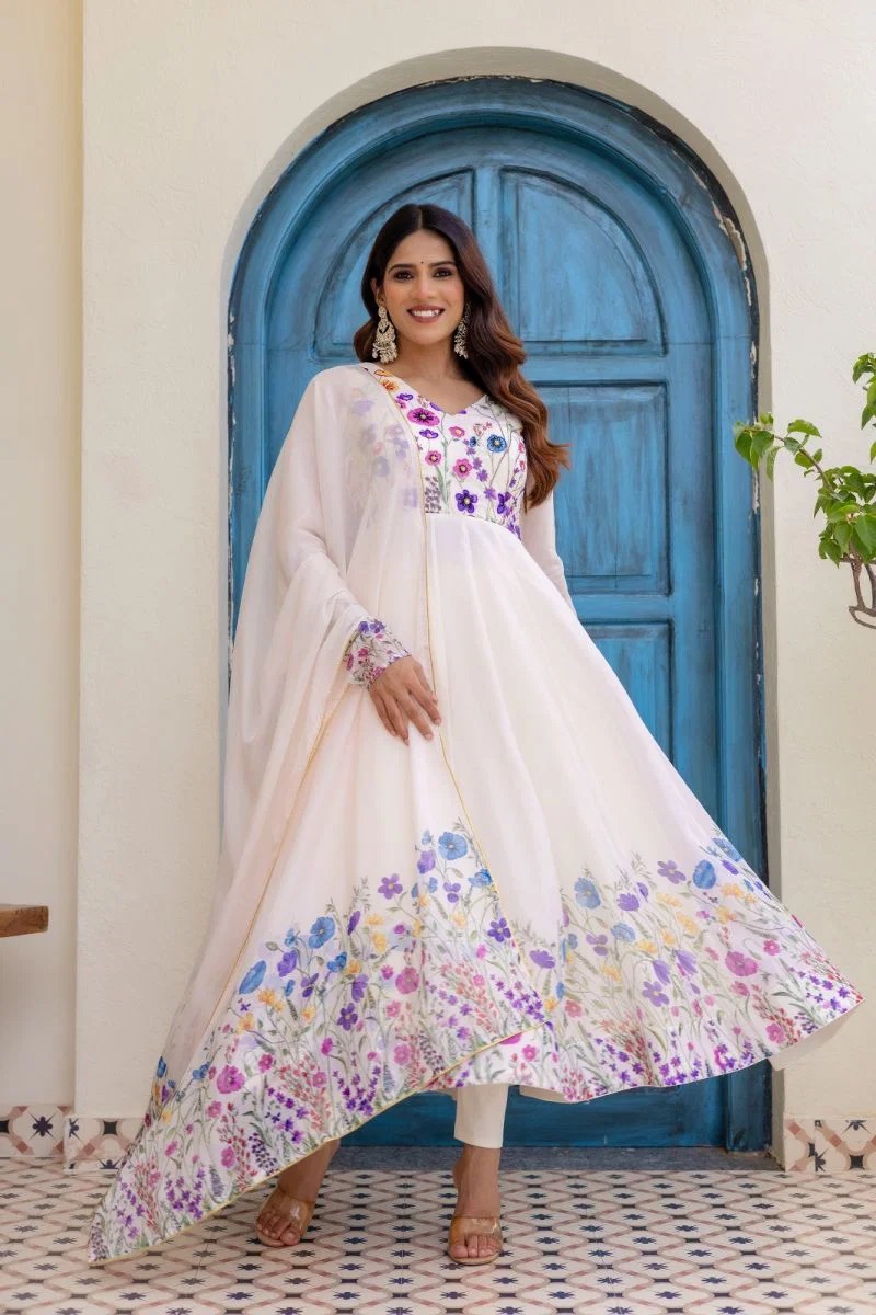 Arya Gulabo Vol 1 Hand Work Anarkali Kurti Set With Dupatta