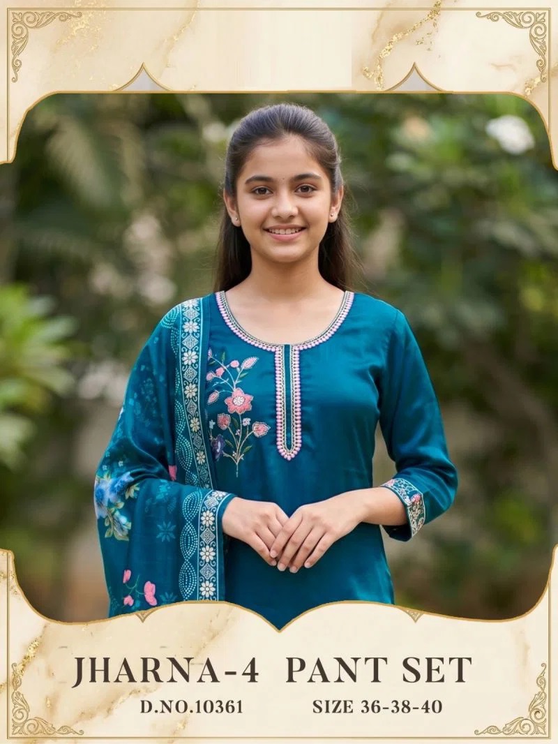 Jharna 10361 Roman Glass Kurti With Bottom Dupatta Collection
