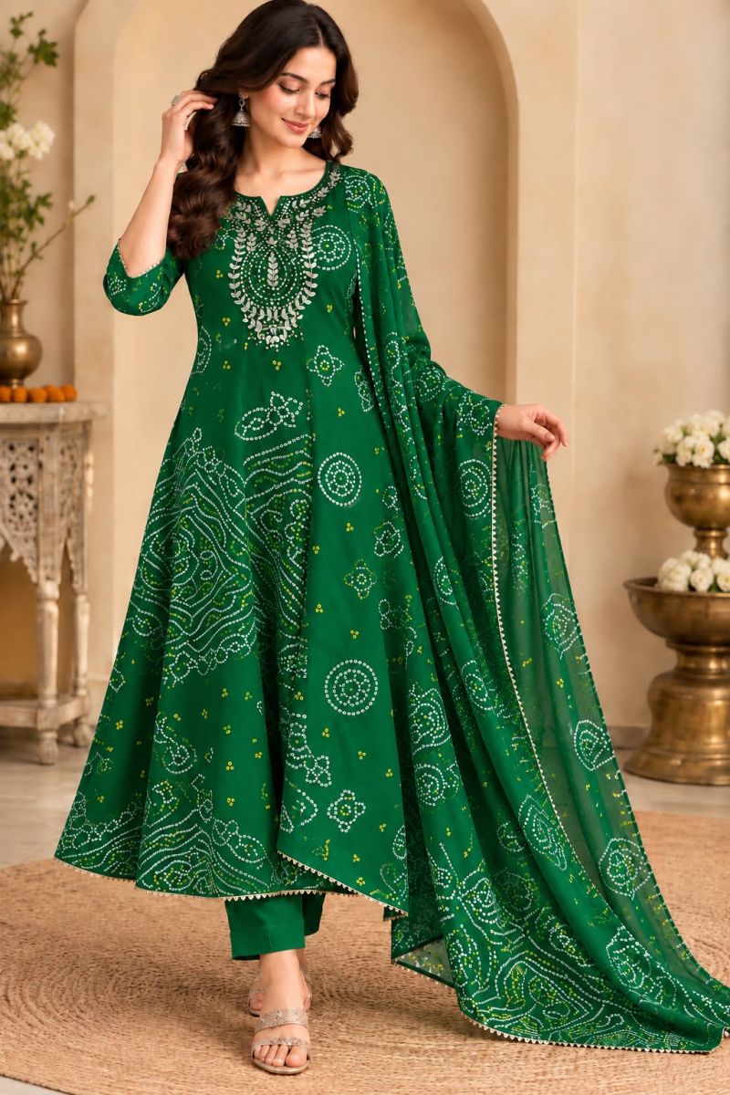 Tlc Vol 195 Georgette Anarkali Kurti With Bottom Dupatta