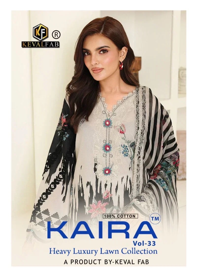 Keval Kaira Vol 33 Lawn Cotton Karachi Dress Material Collection