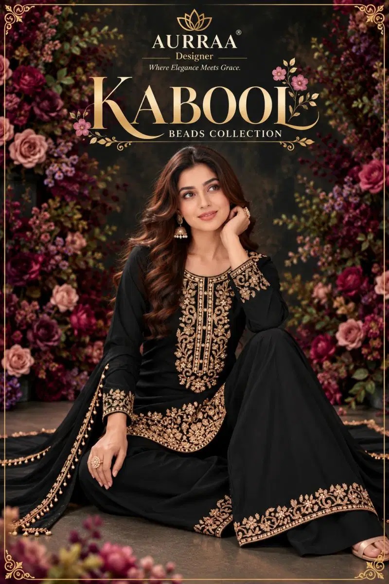 Aurraa Kabool Chinon Beads Work Salwar Kameez Collection