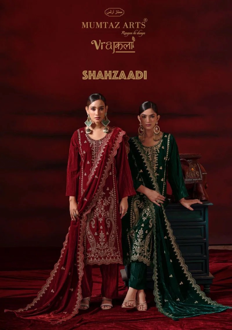 Mumtaz Arts Shahzaadi Crush Velvet Designer Salwar Kameez
