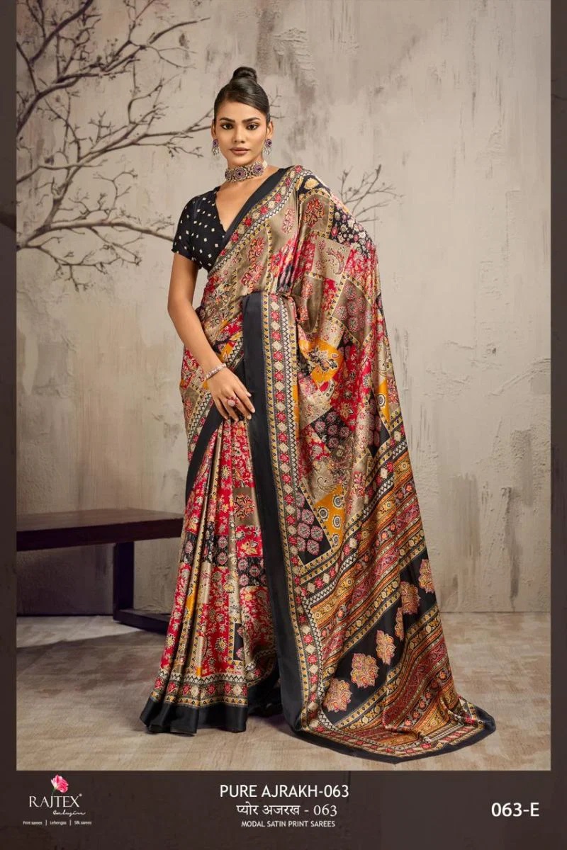 Rajtex Pure Ajrakh 063 Modal Ajrakh Printed Saree Collection