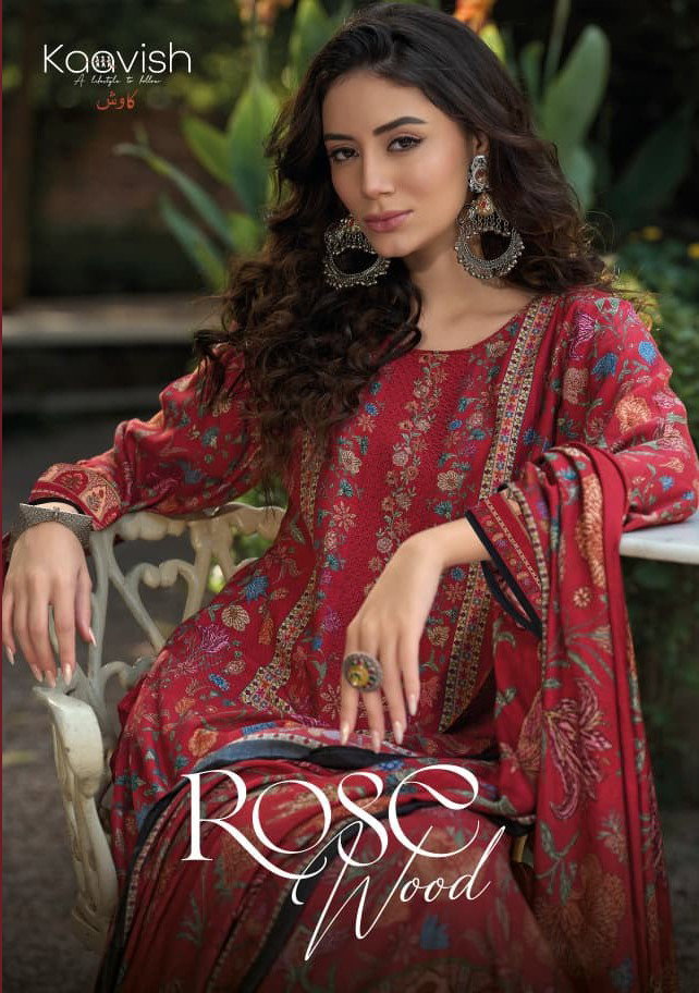 Kaavish Rosewood Viscose Pashmina Dress Material Wholesale
