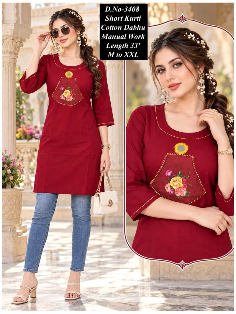 Tlc Vol 220 Dhabu Cotton Tunic Short Kurti Collection