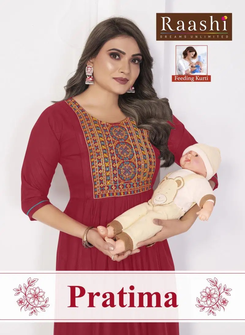 Raashi Pratima Heavy Embroidered Feeding Kurti Collection