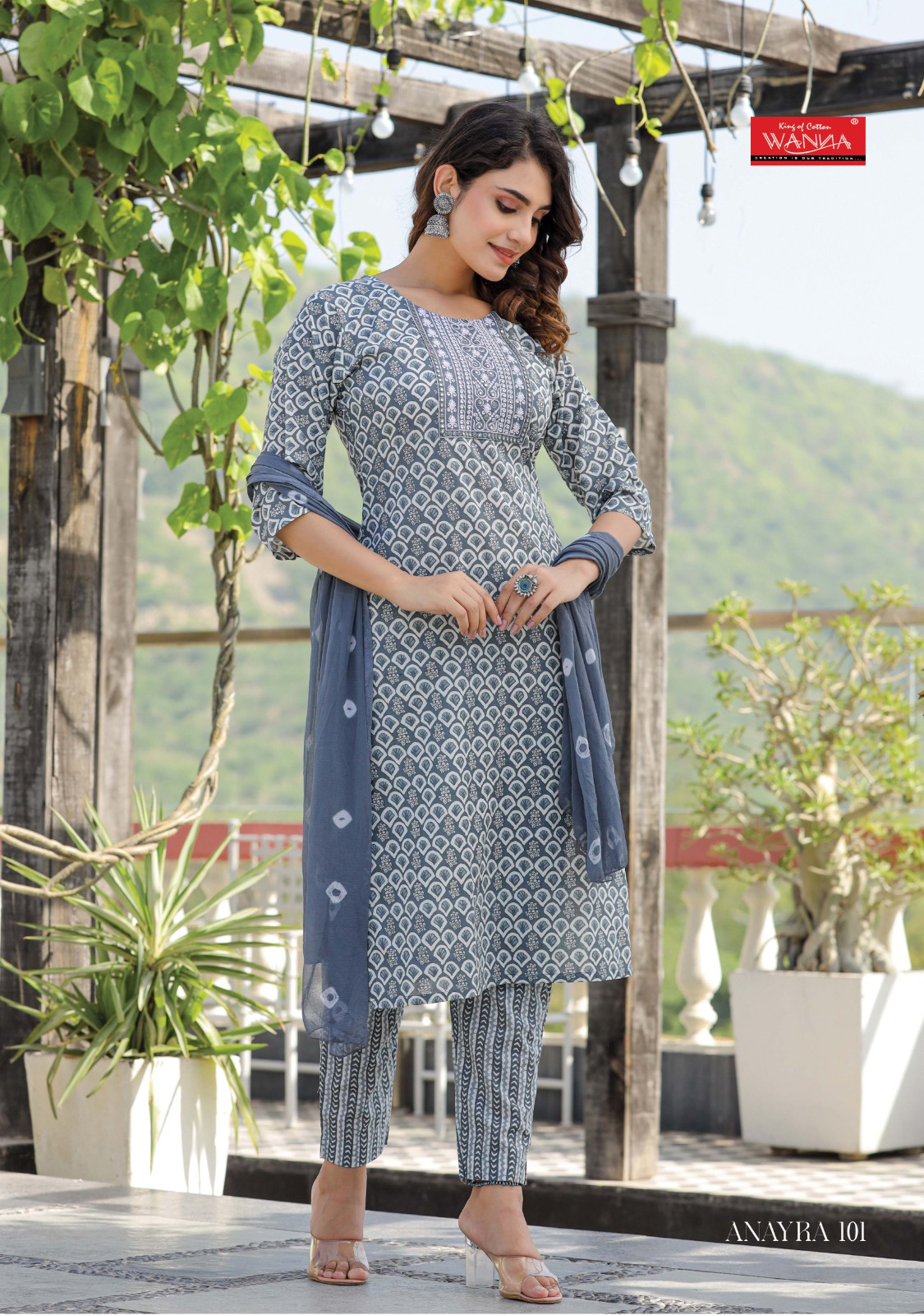 Jaipuri Printed 3 Pcs Kurti Pant & Dupatta Set - Srishti Textile | Kurtis  with pants, Kurti, Kurta dress