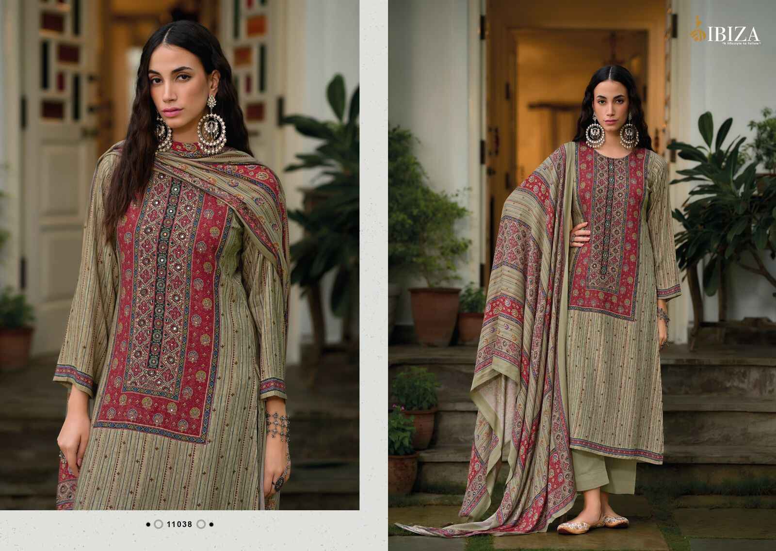 Ibiza Pashtush Pashmina Dress Material Collection