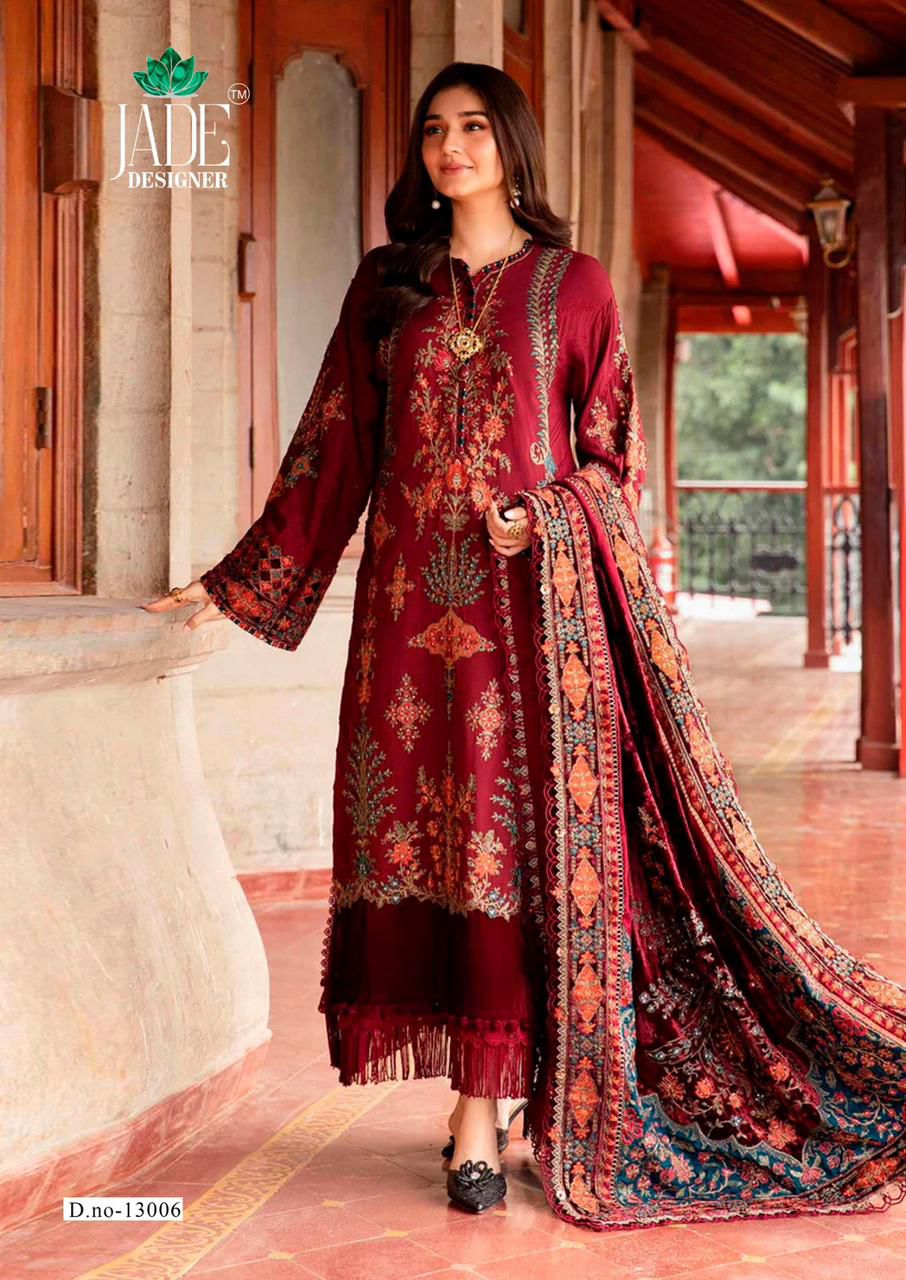 designer tm dress materials Jade Crimsons Vol 13 Lawn Cotton Dress Material Collection