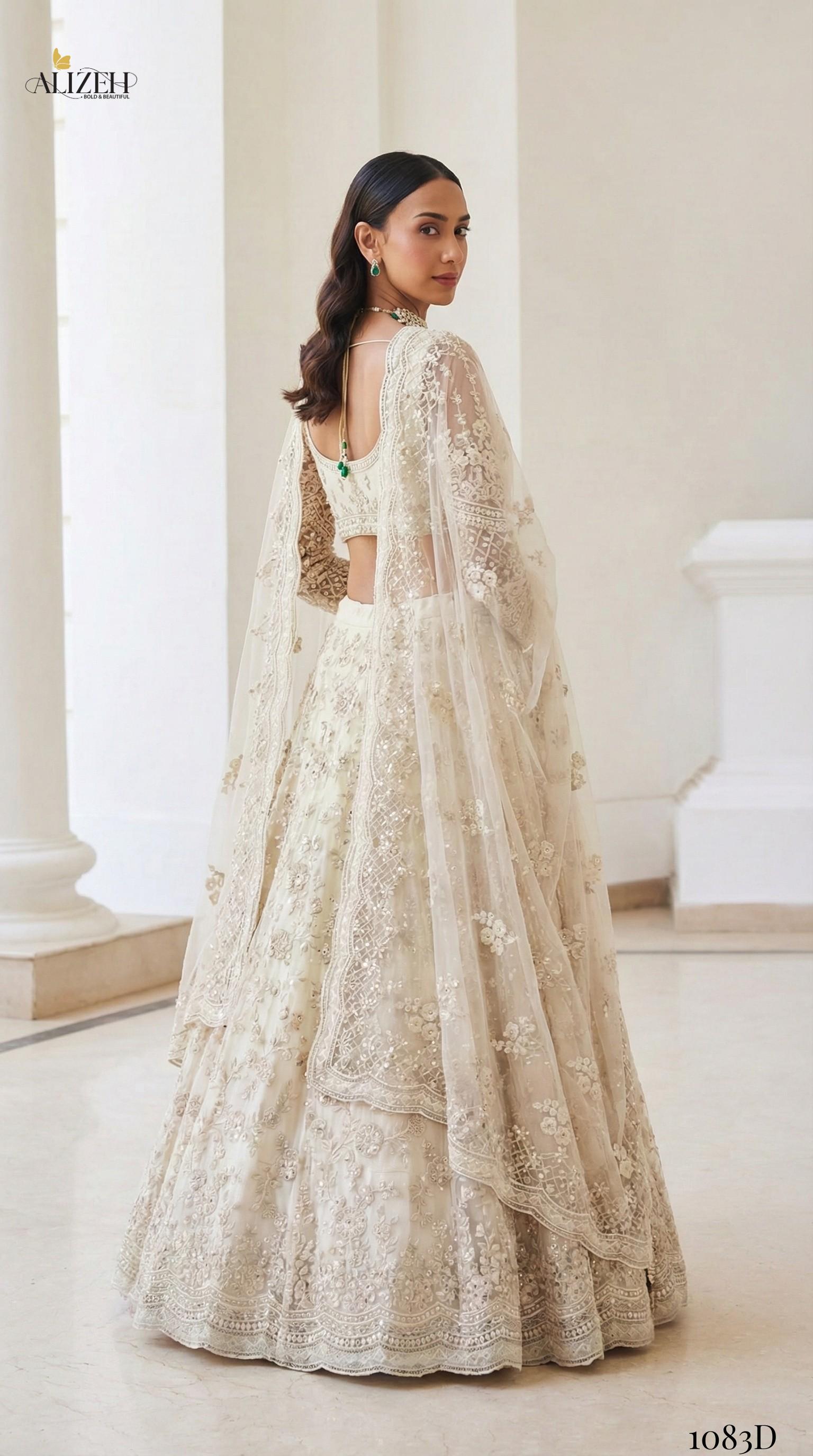 Alizeh Bridal Heritage Colours 1083 Net Designer Lehenga Choli Collection