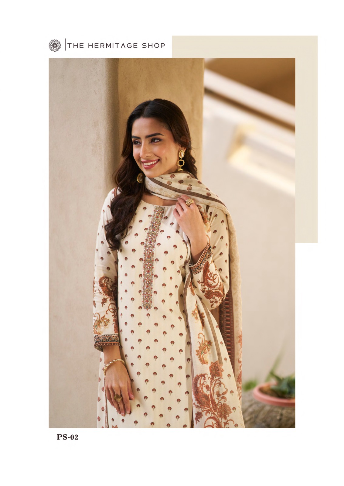 Hermitage Paisely Vol 2 Finest Printed Lawn Cotton Dress Material